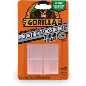 Gorilla Tough &amp; Clear Double Sided Mounting Tape Squares