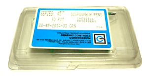 NEW PACKAGE OF 3 GRAPHIC CONTROLS 82-45-2014-03 GREEN DISPOSABLE PENS