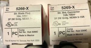 Pass and Seymour 15 Amp 125 volt Male &amp; Female cord Caps  Cat.(5269-X  &amp; 5266-X)