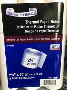 Thermal Paper Rolls 2 1/4&#034; X 85&#039; , Resister Tape.