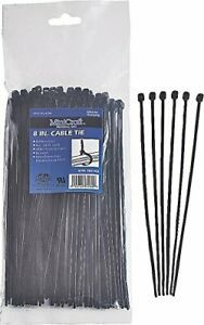 MINTCRAFT CV200SW-1003L Cable Tie, 8-Inch, Black 100-Piece