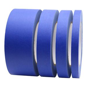4 Pack Blue Painters Tape, 1/2&#034; 3/4&#034; 1” 2” x 60yds, Multi Size Painting Mask
