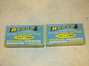 2 Boxes Arrow No. P-22 1/4&#034; 6mm Staples New