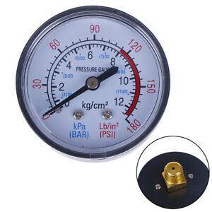 Bar Air Pressure Gauge 13mm 1/4 BSP Thread Double Scale For Air CompressorA IH