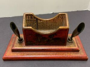 Decorative Pen &amp; Business Card HOLDER DESK ORGANIZER Gazelles Pomegranates