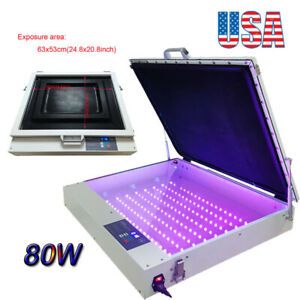 US STOCK 20&#034; x 24&#034; 80W Vacuum LED UV Exposure Unit Precise Silk Screen Printing