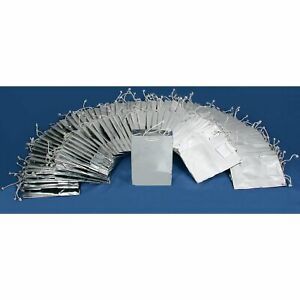 100 Metallic Silver Jewelry Shopping Gift Bags 4 3/4&#034;