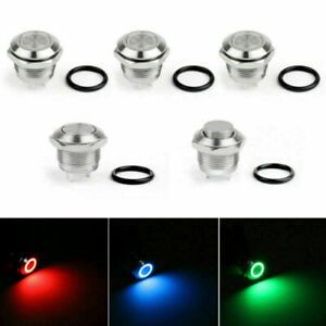 12mm 12V LED Stainless Steel Momentary Push Button Switch For Car/Boat/ USA CN