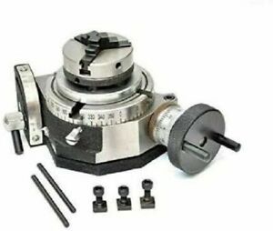 TILTING ROTARY TABLE 4&#034;/100mm WITH 65mm MINI SCROLL CHUCK