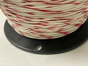 WHITE w RED STRIPE 22 AWG  Stranded Hook Up Wire 100 ft  REEL UL1007 300 Volt