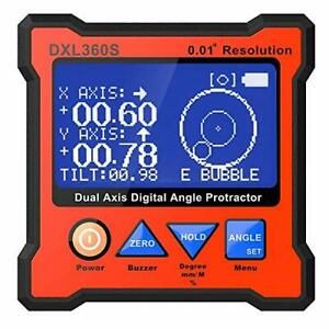Digital Protractor DXL360S GYRO + Gravity 2 in 1 Digital LCD Protractor (Red)