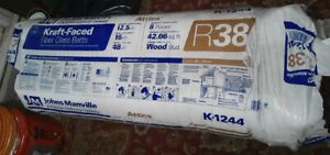 R-38 Kraft Faced Fiberglass Insulation, bag of 8x Batts 16 in. x 48 in.