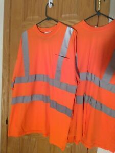 Lot of 2 Mens Ironwear Hi Vis High Visibility Safety Long Sleeve T-Shirt 2XL