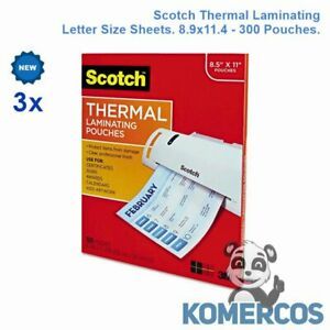 Lot of 3 - Scotch Thermal Laminating Letter Size Sheets. 8.9x11.4 - 300 Pouches