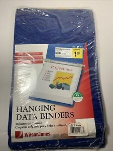 Wilson Jones Hanging Data Binders Dark Blue 5 Count 14-7/8&#034; X 11&#034;