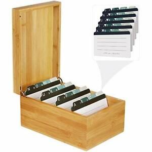 MaxGear Business Card Holder 4x6 inches Index Cards Organizer Box Desktop Car...