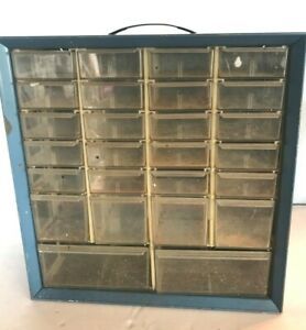 Vintage Akro Mills Small Parts Storage Cabinet Bin Organizer 26 Drawers