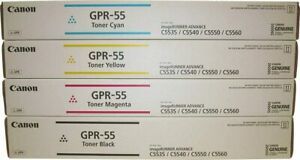 CANON GPR-55 CMYK COLOR TONERS SET  imageRUNNER Advance C5535i / C5540i / C5560i