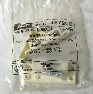 ADT MPS-20W Burglar Alarm Switch SCN 487202 Magnetic Contact Reed Switch Surface