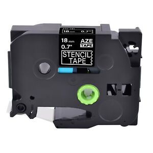 Stencil Label Tape Cassette Replacement STe-141 ST-141 for Brother PT300 3m 18mm