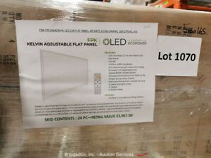 Lot of 24 EcoPower FPK1X440WV4 LED 1&#039; x 4&#039; Flat Panel Edge Lit 40W bidadoo -New