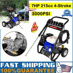 3000psi Gas Petrol Engine Cold Water Pressure Washer Spray Gun 7HP 215cc 4Stroke