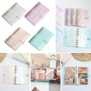 Gift 6-Ring Mini Postcards Binder Cover Portable Photo Album Clear Shiny