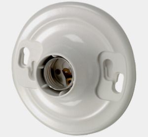 LEVITON White Plastic Medium Base KEYLESS SOCKET 660 Watt 600V 08829-CW1