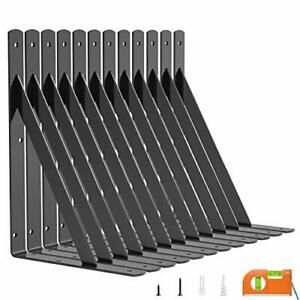 LuckIn 12-Pack Shelf Bracket 11 Inch for Floating Shelf Heavy Duty Wall Mount...