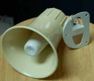 LOT OF 2 -Speco PA Weatherproof White Trumpet Speaker Horn with Metal Base - NEW