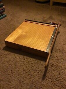 Vintage ingento #1132 wooden paper cutter GREAT SHAPE WORKS GREAT