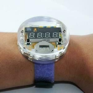 DIY LED Digital Watch Electronic Clock Set Kit With Transparent Cover 2021 R0P2
