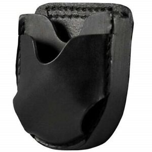 Boston Leather 5515-1 Black Plain Top Grain Open Top Cuff Case