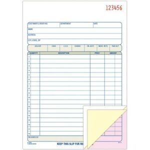 Adams Business Forms TC5805 5.56 x 8.43 in. 3 Part Carbonless 3-Part Sales Order