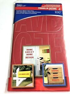 Westcott LetterCraft Red 4&#034; Franklin Gothic Permanent Adhesive Vinyl Letters
