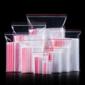 Clear Reclosable Zip Top Poly Plastic Storage Jewelry Zipper Lock Packaging Bags