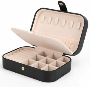 Small Jewelry Box Necklace Ring Storage Organizer Mini Jewelry Case Double Layer