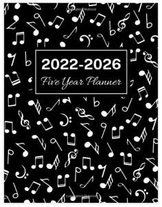 5 Year Planner 2022 - 2026  Weekly Monthly Calendar Organizer Music Notes