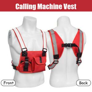1680D Oxford Fabric Walkie Talkie Call Vest Radio Tool Bag Vest Reflective Strip