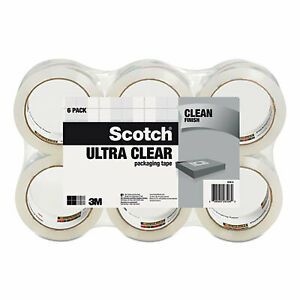 Scotch Ultra Clear Packaging Tape, 3&#034; Core, 1.88&#034; X 54.6 Yds, 6/Pack 32506