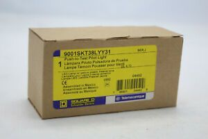 Square D Telecomunique 9001SKT38LYY31 Yellow Push-to-Test Pilot Light 120VAC New