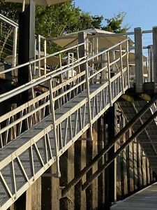 Marine Gangway 30 Feet Long 28&#034; Width Tubular Handrail Aluminum 750lb Rated