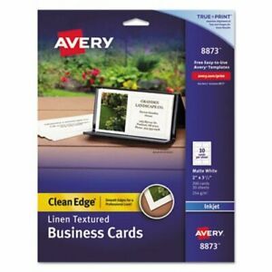 Avery Inkjet Matte Business Cards, 2 x 3 1/2, White, 10/Sheet, 200/Pk (AVE8873)