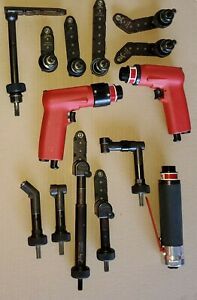 JIFFY AIR TOOL CUSTOM DRILL KIT WITH PANCAKE &amp; MODULE ATTACHMENTS.