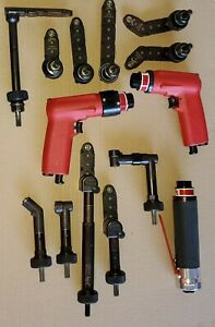 JIFFY AIR TOOL CUSTOM DRILL KIT WITH PANCAKE &amp; MODULE ATTACHMENTS.