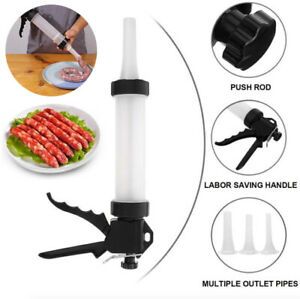 Sausage Stuffer Maker Meat Filler Machine Tool Portable Press Tube Nozzle Home