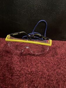 Vintage Safety Glasses Clear Plastic Lens String Trim Side Shield Excellent!