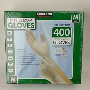 Kirkland Signature 467120 Nitrile Exam Gloves, Medium - 200 Count (2 Pack)