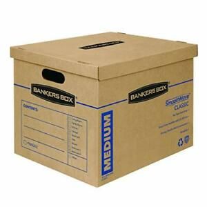 SmoothMove Classic Moving Boxes, Tape-Free Assembly, 10 Pack of Medium Boxes