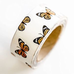 Cute Packaging Tape 2 inch Monarch Butterfly 110 Yard Roll Designer Packing Tape